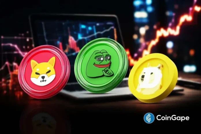 <p>The meme coin market has experienced a significant rise, with a market capitalization now reaching $52 billion, marking an 8.1% increase in the past 24 hours. The overall cryptocurrency market experienced a 4% increase that pushed the total market cap to $3.24 trillion. Dogecoin (DOGE), Shiba Inu (SHIB), and PEPE are top meme coins that</p>
<p>The post <a href="https://coingape.com/markets/top-3-meme-coins-price-prediction-pepe-dogecoin-and-shiba-inu-as-8-market-boost-fuels-growth/">Top 3 Meme Coins Price Prediction: PEPE, Dogecoin, and Shiba Inu as 8% Market Boost Fuels Growth</a> appeared first on <a href="https://coingape.com/">CoinGape</a>.</p>
<br>